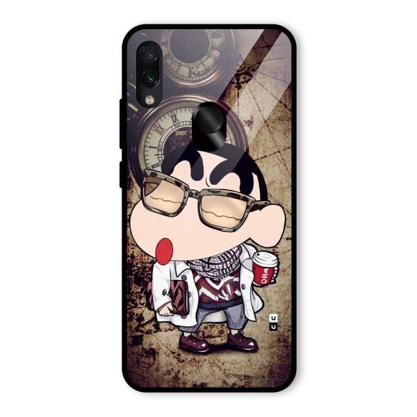 Dope Shinchan Glass Back Case for Redmi Note 7