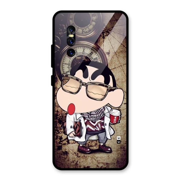 Dope Shinchan Glass Back Case for Vivo V15 Pro