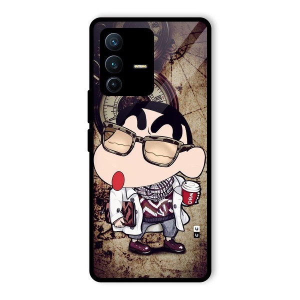 Dope Shinchan Glass Back Case for Vivo V23 Pro