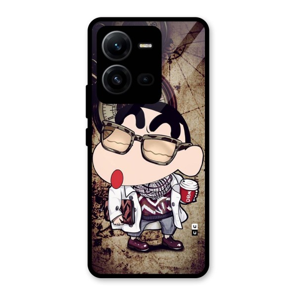 Dope Shinchan Glass Back Case for Vivo V25