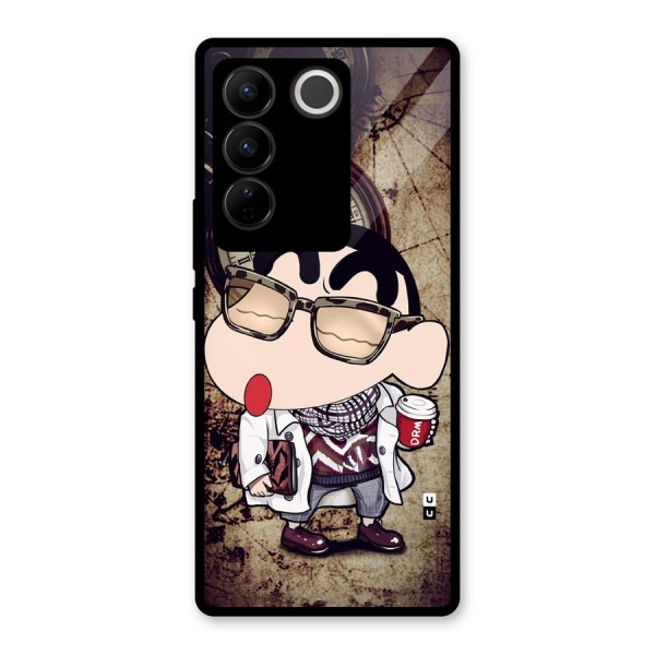 Dope Shinchan Glass Back Case for Vivo V27