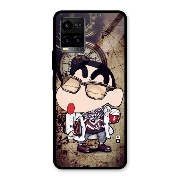 Dope Shinchan Glass Back Case for Vivo Y21A