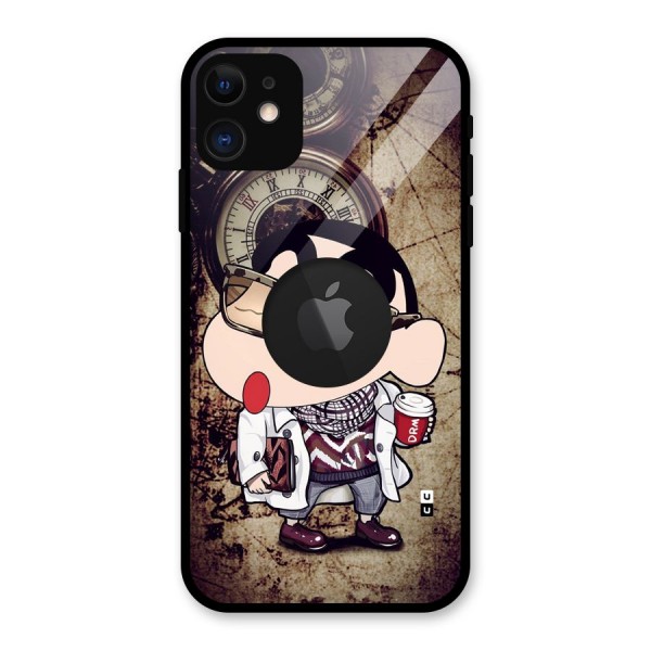 Dope Shinchan Glass Back Case for iPhone 11 Logo Cut