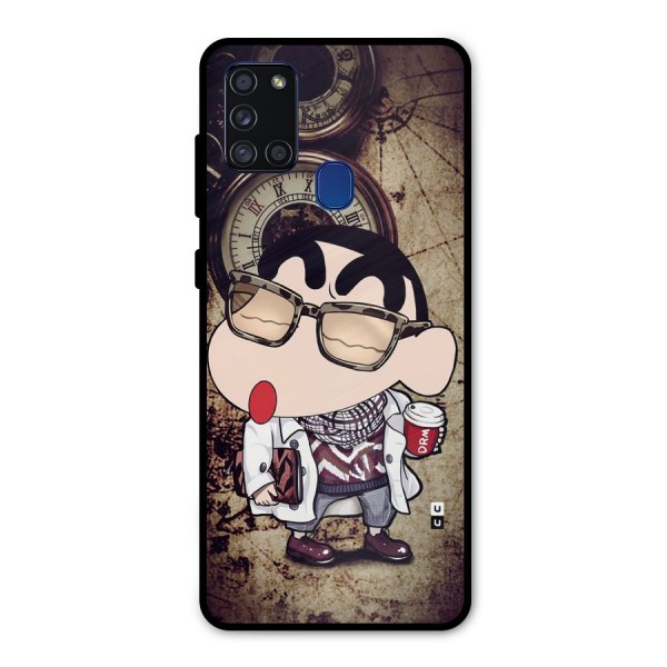 Dope Shinchan Metal Back Case for Galaxy A21s