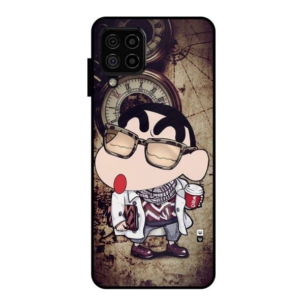 Dope Shinchan Metal Back Case for Galaxy A22 4G