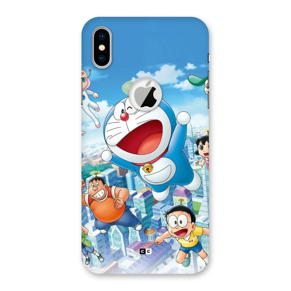 Doremon Flying Back Case for iPhone XS Logo Cut