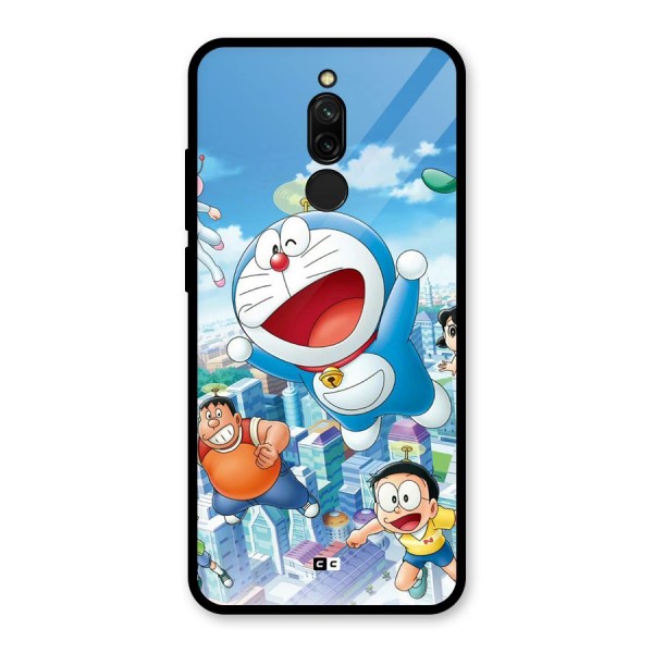 Doremon Flying Glass Back Case for Redmi 8