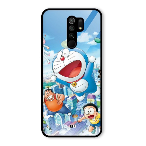 Doremon Flying Glass Back Case for Redmi 9 Prime