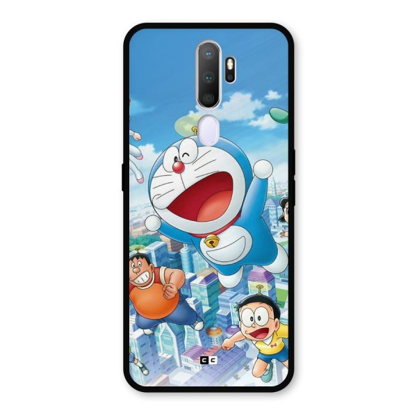 Doremon Flying Metal Back Case for Oppo A9 (2020)