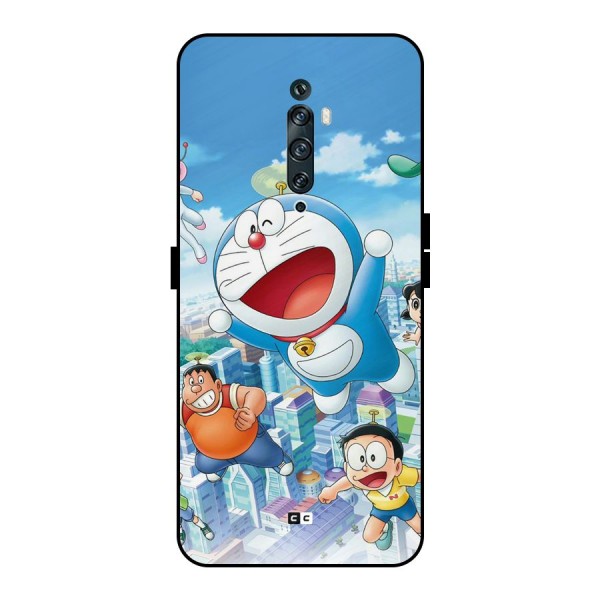 Doremon Flying Metal Back Case for Oppo Reno2 F