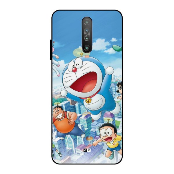 Doremon Flying Metal Back Case for Poco X2