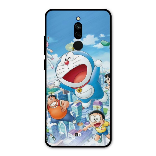 Doremon Flying Metal Back Case for Redmi 8