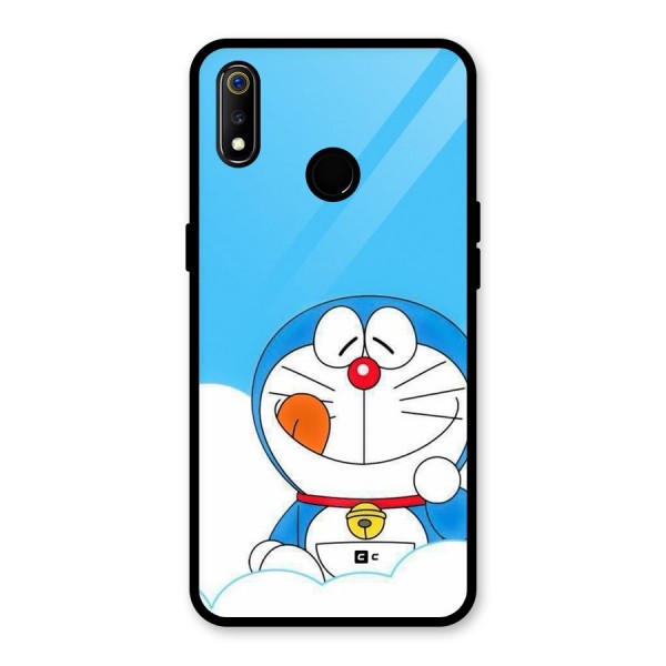 Doremon On Clouds Glass Back Case for Realme 3