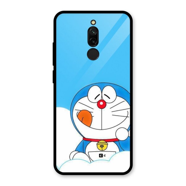 Doremon On Clouds Glass Back Case for Redmi 8