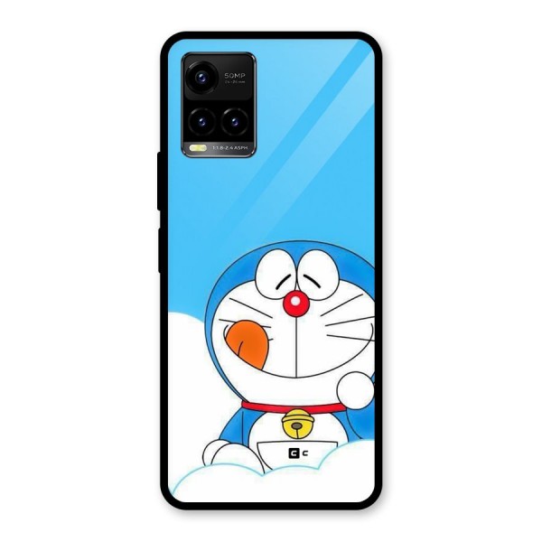 Doremon On Clouds Glass Back Case for Vivo Y21T