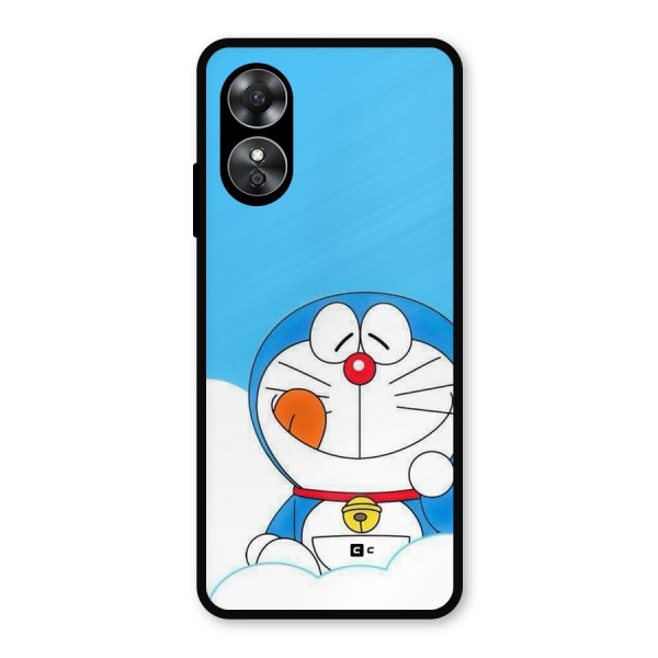 Doremon On Clouds Metal Back Case for Oppo A17