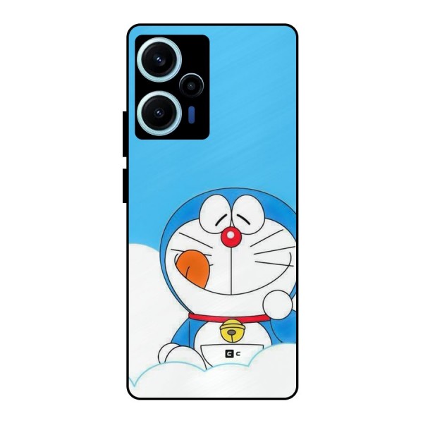 Doremon On Clouds Metal Back Case for Poco F5