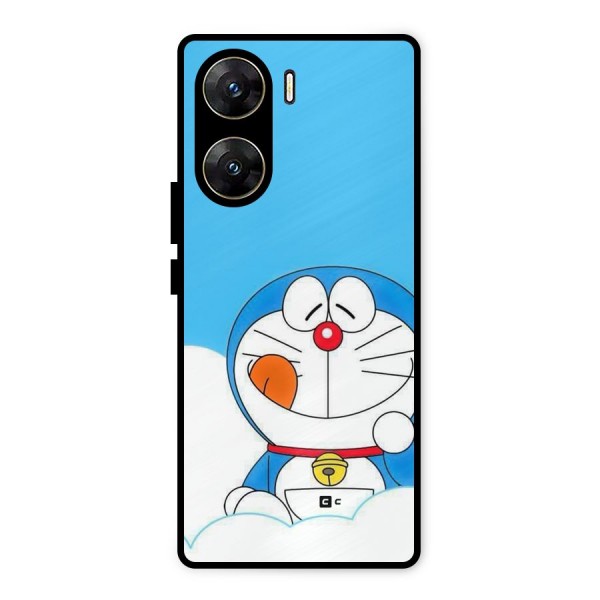 Doremon On Clouds Metal Back Case for Vivo V29e