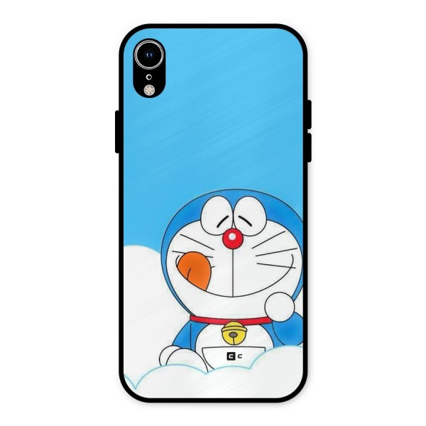Doremon On Clouds Metal Back Case for iPhone XR
