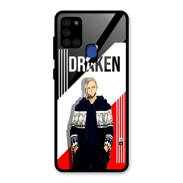 Draken Bhai Glass Back Case for Galaxy A21s