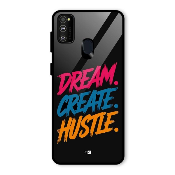 Dream Create Hustle Glass Back Case for Galaxy M21