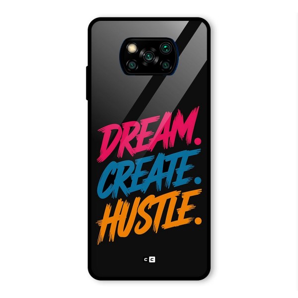 Dream Create Hustle Glass Back Case for Poco X3 Pro