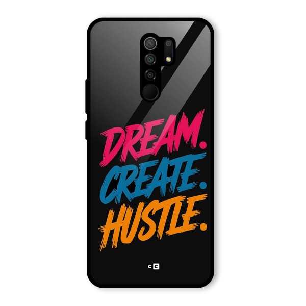 Dream Create Hustle Glass Back Case for Redmi 9 Prime