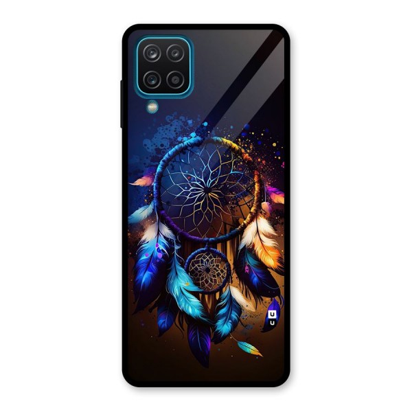 Dream Feather Glass Back Case for Galaxy A12