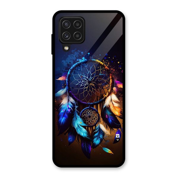 Dream Feather Glass Back Case for Galaxy A22 4G