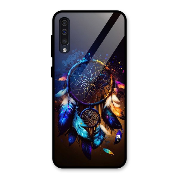 Dream Feather Glass Back Case for Galaxy A50