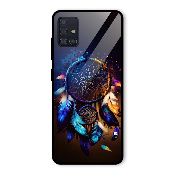 Dream Feather Glass Back Case for Galaxy A51