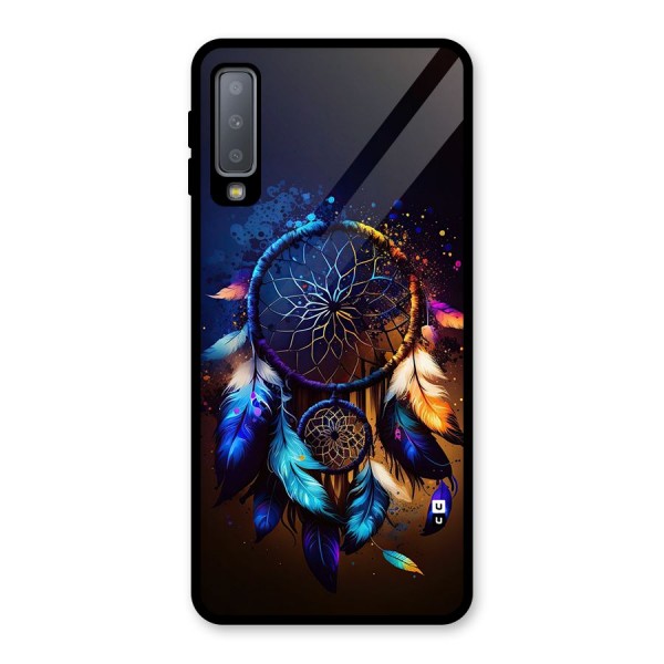 Dream Feather Glass Back Case for Galaxy A7 (2018)