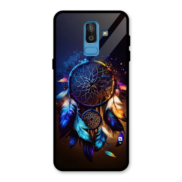 Dream Feather Glass Back Case for Galaxy J8