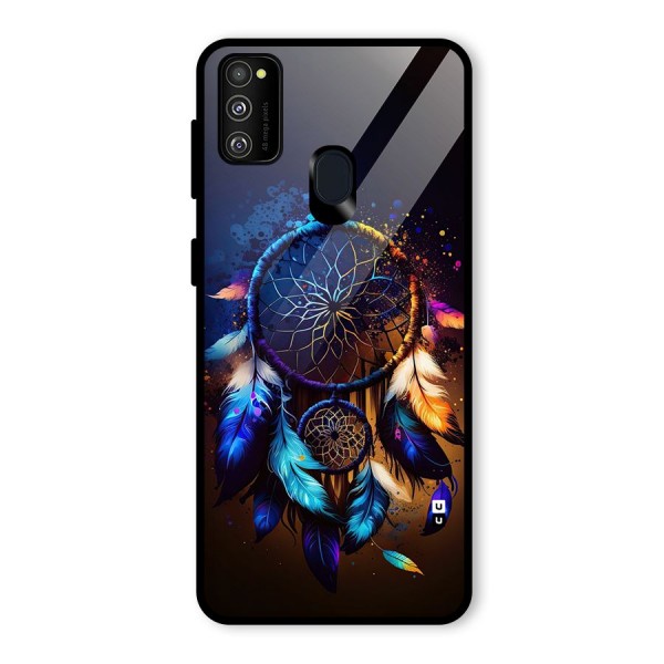 Dream Feather Glass Back Case for Galaxy M21