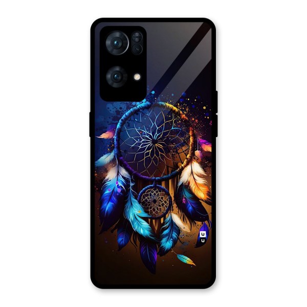 Dream Feather Glass Back Case for Oppo Reno7 Pro 5G