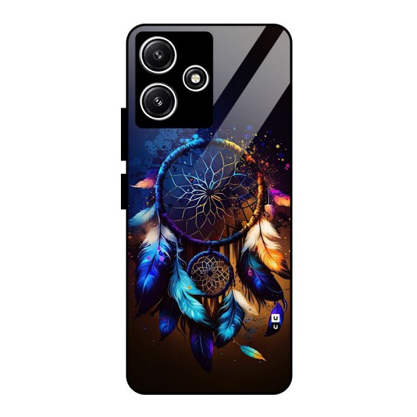 Dream Feather Glass Back Case for Poco M6 Pro