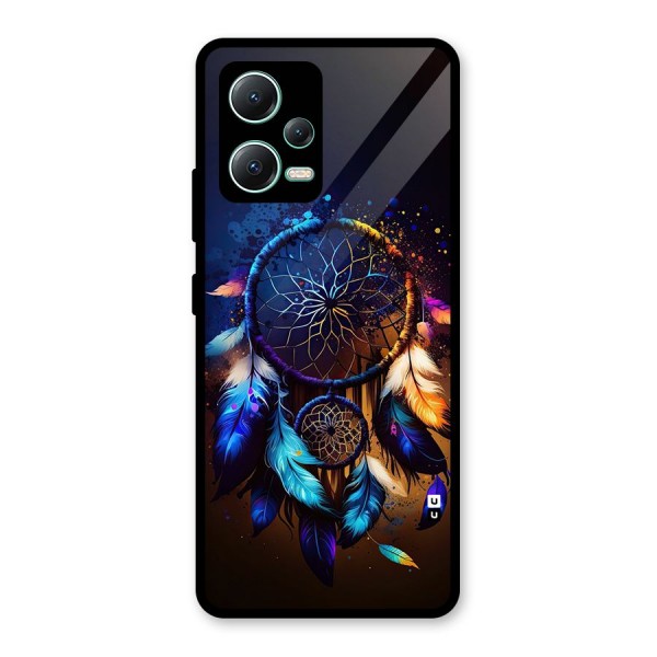 Dream Feather Glass Back Case for Redmi Note 12 5G