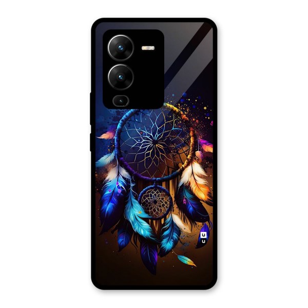 Dream Feather Glass Back Case for Vivo V25 Pro