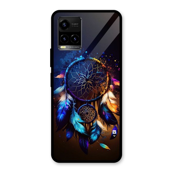 Dream Feather Glass Back Case for Vivo Y21G