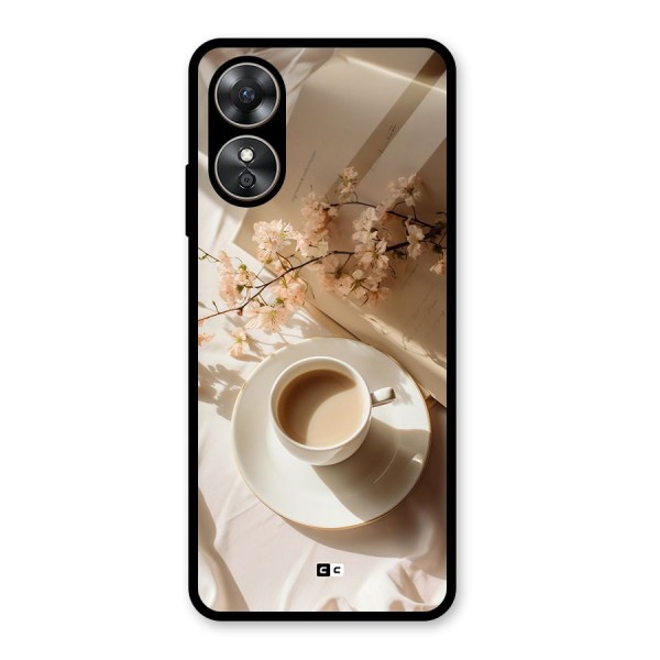 Early Morning Tea Glass Back Case for Oppo A17