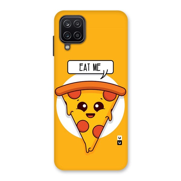 Eat Me Cute Pizza Slice Glass Back Case for Galaxy A12