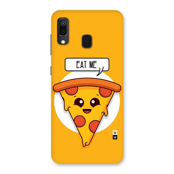 Eat Me Cute Pizza Slice Glass Back Case for Galaxy A30