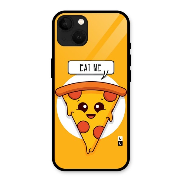 Eat Me Cute Pizza Slice Glass Back Case for iPhone 13