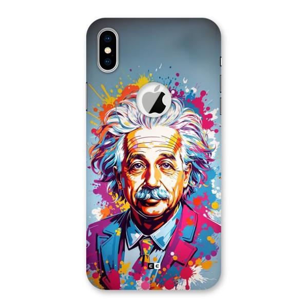 Einstein illustration Back Case for iPhone XS Logo Cut