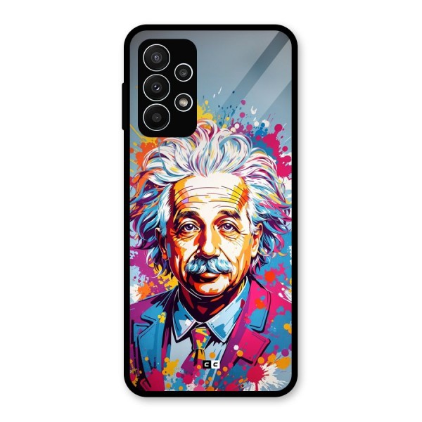 Einstein illustration Glass Back Case for Galaxy A23