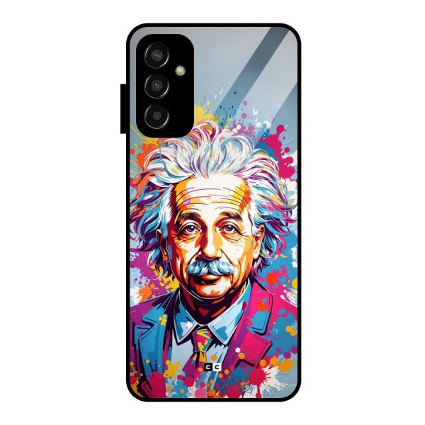 Einstein illustration Glass Back Case for Galaxy F13