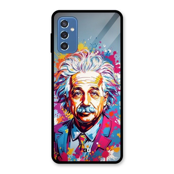 Einstein illustration Glass Back Case for Galaxy M52 5G