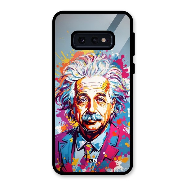 Einstein illustration Glass Back Case for Galaxy S10e