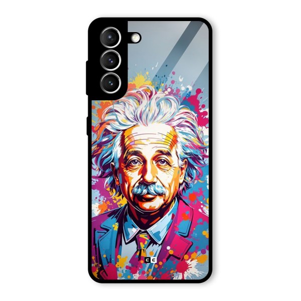 Einstein illustration Glass Back Case for Galaxy S21 5G