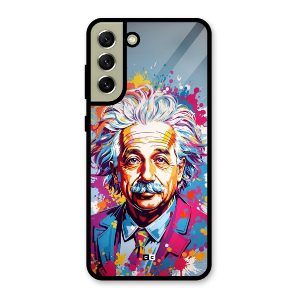 Einstein illustration Glass Back Case for Galaxy S21 FE 5G